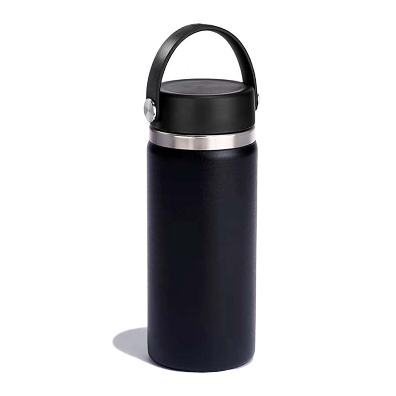 Double Wall Stainless Steel Water Bottle Vacuum Insulated Black Thermos  Flask