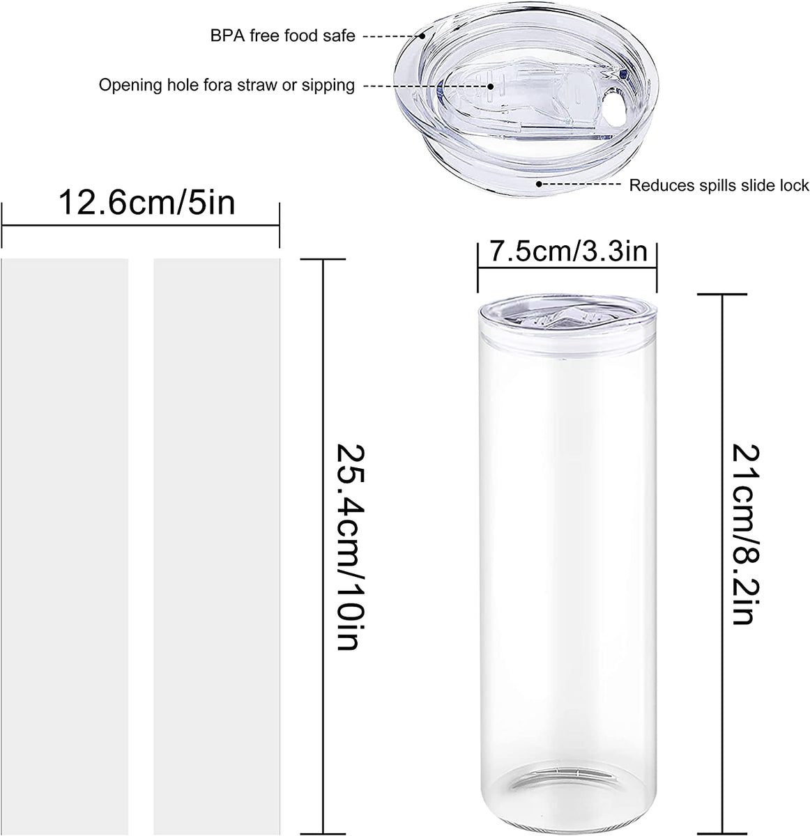 KE-BU-SM-6635 - Clear Tumbler with Straw — KE APPAREL