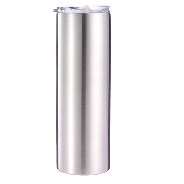 Plain Stainless Steel Tumbler with Straw