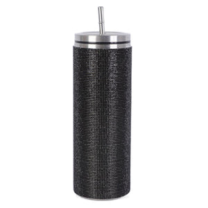 20oz Diamond Water Bottle Rhinestone Tumbler Stainless Steel Glitter Cups Straws Straight Skinny Tumblers Sparkly Gifts With Lids