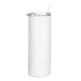 20oz Sublimable Straight Skinny Stainless Steel Tumbler & Plasitc Straw