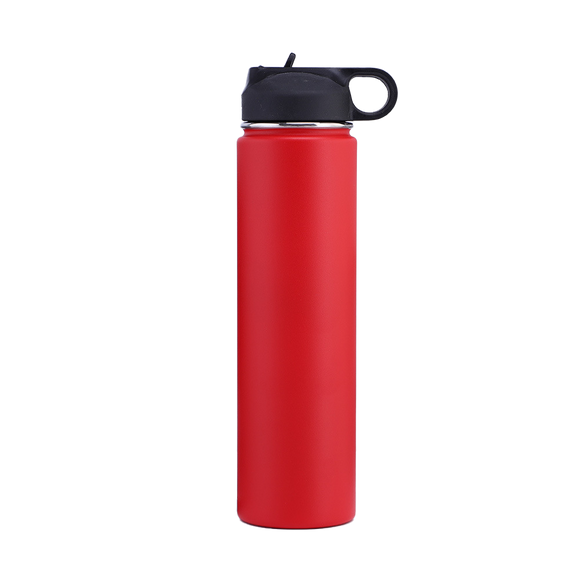25 oz Stainless Steel Double Wall Vacuum Insulated Wide Mouth Bottle with Leakproof Lid