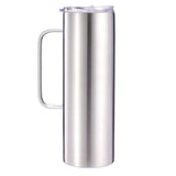 30oz Straight Skinny Stainless Steel Tumbler & Plasitc Straw With Handle