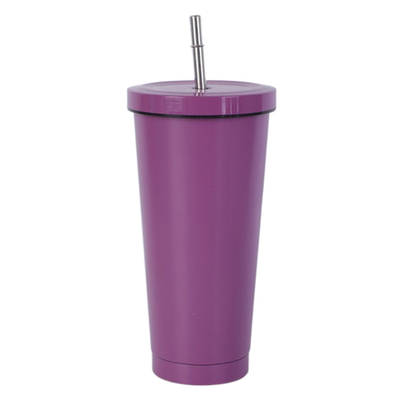 500ML Stainless Steel Coffee Cup Mug With Stainless Lid Straws