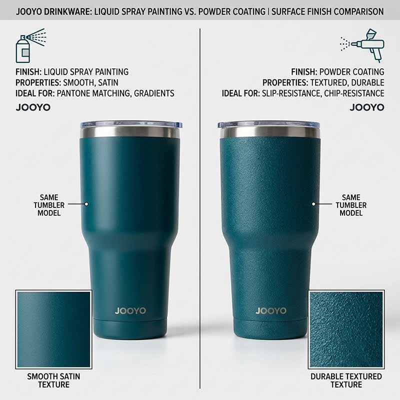 Custom logo engraving on stainless steel tumbler
