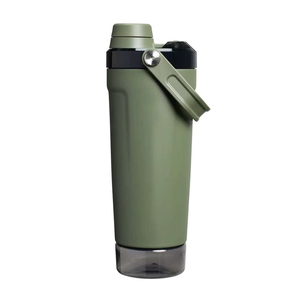 500ml vacuum flask with clear storage base in army green