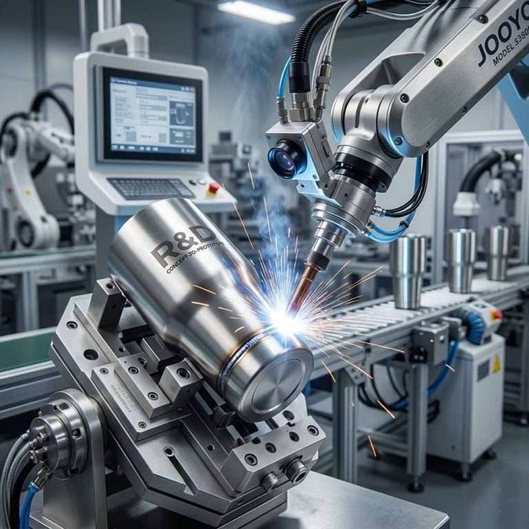 JOOYO Drinkware automated CNC laser welding lines in Wuyi facility for custom stainless steel tumblers.